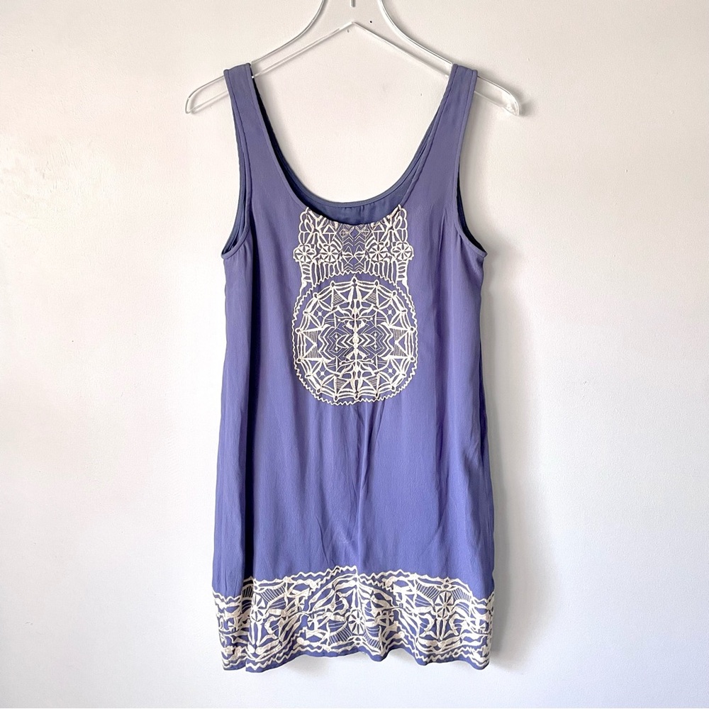 Mango Suite Boho Embroidered Mini Dress